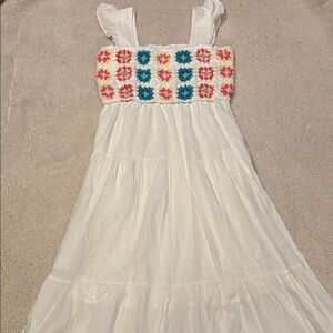 Wishlist Granny Squares Crochet Bodice Medium Maxi Dress